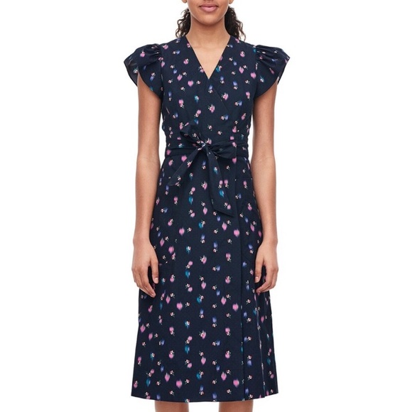 Rebecca Taylor Floral Wrap Dress w. Pockets Sz 4 - Picture 1 of 7